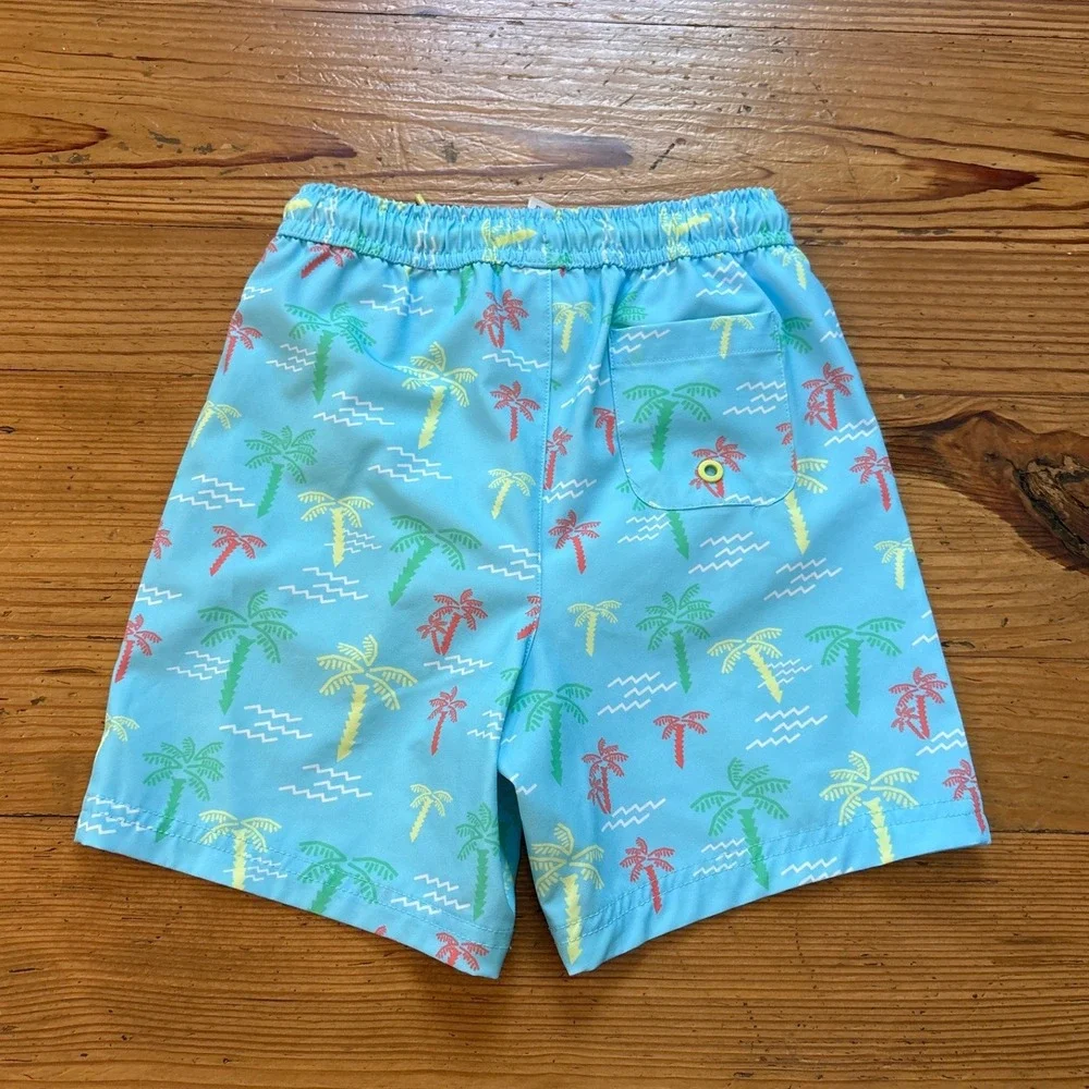 Wonder Nation Swim Trunks Kids Blue Palm Tree Board Shorts SIZE 5T‎